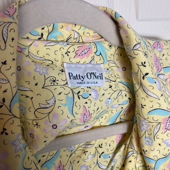 Patty O Neil Vintage dress yellow floral 12 - Picture 5 of 15
